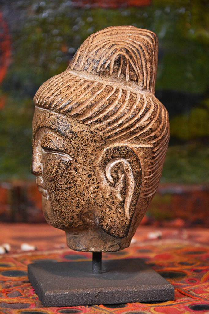 TOSSPER Testa Statua di Buddha Statua di Buddha in Legno Statua Religiosa per Lartigianato Decorativo Ornamento