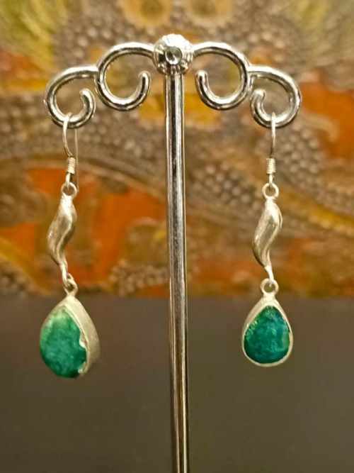 orecchini argento 925 smeraldo