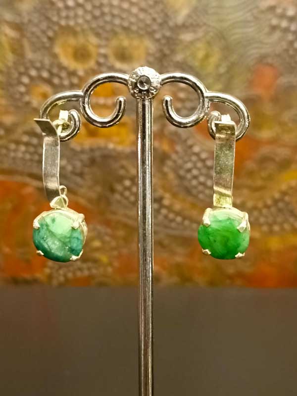orecchini argento 925 smeraldo