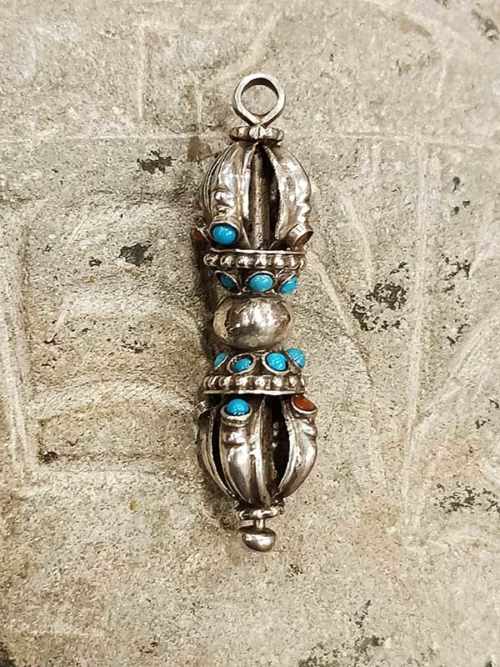 pendente tibetano argento turchese Dorje