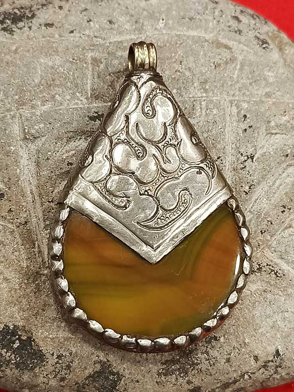 pendente tibetano argento agata