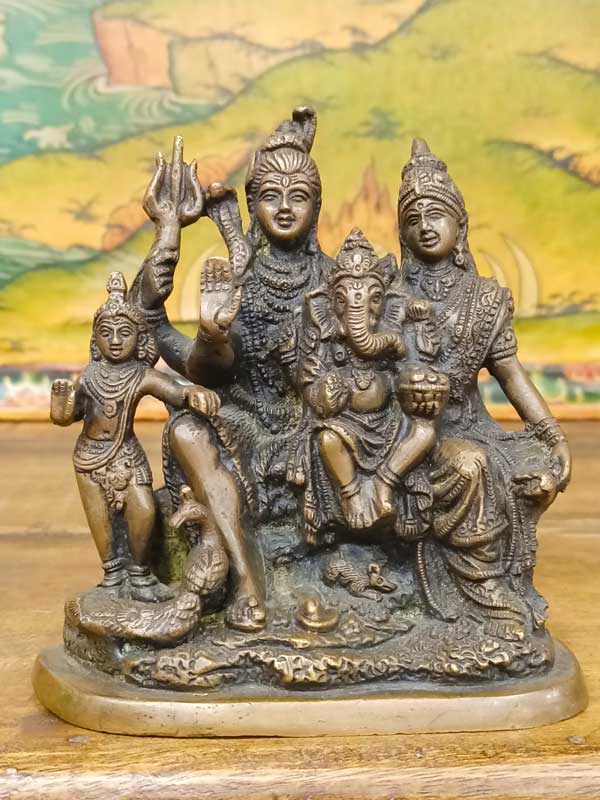 Statua di Shiva, Parvati, Ganesh, Kartikeya