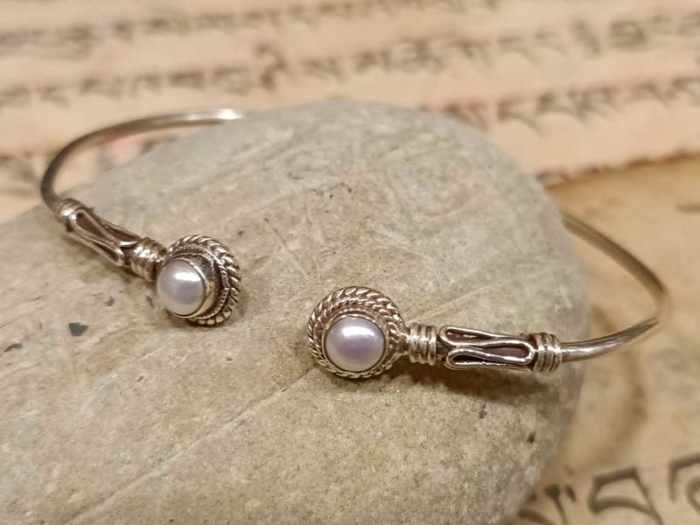 bracciale argento 925 perla