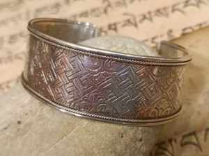 Bracciale argento 925 con gli 8 simboli tibetani di buon auspicio